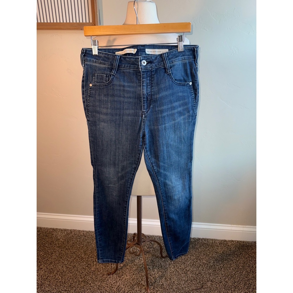 Pilcro and the Letterpress‎ High Rise Denim Jegging Dark Wash Womens Size 28